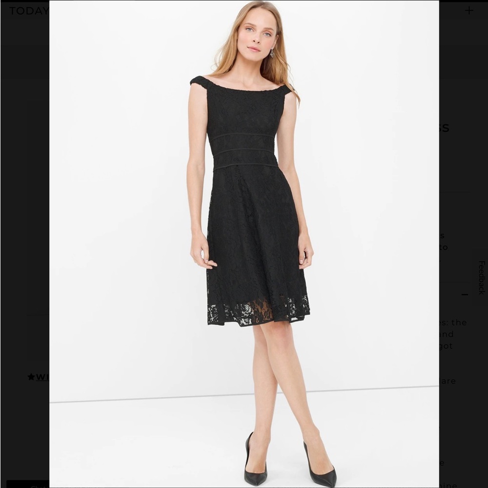 WHBM Off the shoulder fit and flare dress
